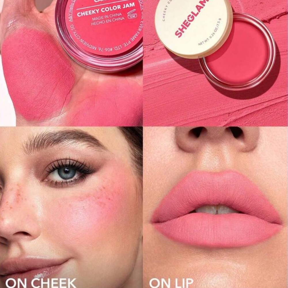 SHEGLAM Multi-Use Cream Blush Lip Cream Highly Pigmented Natural Blush